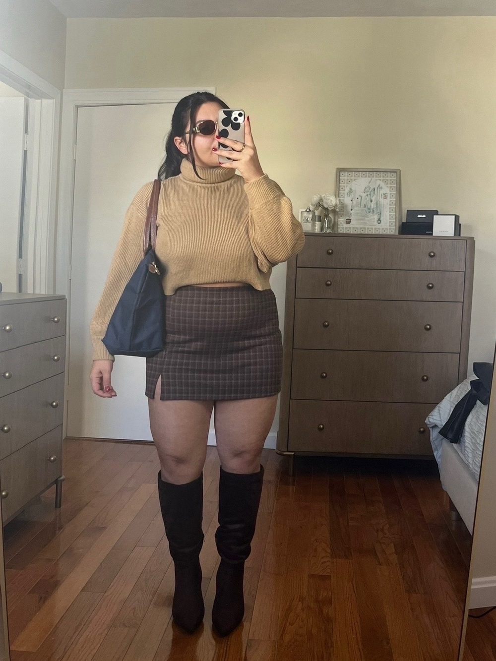 American Eagle Outfitters Brown Plaid Mini Skirt